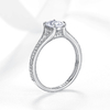R55098款银镀18K白金蛋形莫桑钻精致订婚戒1.23ct 3